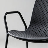 Modern Perforated Plastic Dining Chair with Metal Frame for Contemporary Spaces - StoolTopia