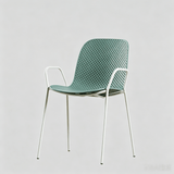 Modern Perforated Plastic Dining Chair with Metal Frame for Contemporary Spaces - StoolTopia