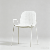 Modern Perforated Plastic Dining Chair with Metal Frame for Contemporary Spaces - StoolTopia