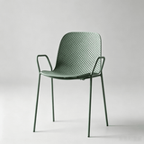 Modern Perforated Plastic Dining Chair with Metal Frame for Contemporary Spaces - StoolTopia