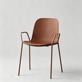 Modern Perforated Plastic Dining Chair with Metal Frame for Contemporary Spaces - StoolTopia