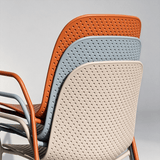 Modern Perforated Plastic Dining Chair with Metal Frame for Contemporary Spaces - StoolTopia