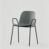 Modern Perforated Plastic Dining Chair with Metal Frame for Contemporary Spaces - StoolTopia
