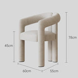 Modern Polar Fleece Dining Chair – Minimalist Upholstered Armchair with Sculptural Design - StoolTopia
