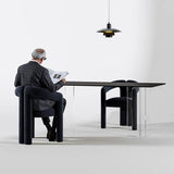 Modern Polar Fleece Dining Chair – Minimalist Upholstered Armchair with Sculptural Design - StoolTopia