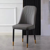 Modern PU Leather Dining Chair with Gold Metal Legs - Italian Design - StoolTopia