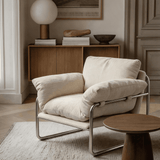 Modern Retro Lounge Armchair – Chrome Frame | StoolTopia - StoolTopia