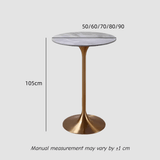 Modern Round Bar Table - Metal Base with Wood or Stone Top | Custom Height & Diameter - StoolTopia
