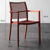 Modern Stackable Outdoor Dining Chair – Durable Slatted Armchair for Café, Patio & Garden - StoolTopia