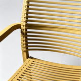 Modern Stackable Outdoor Dining Chair – Durable Slatted Armchair for Café, Patio & Garden - StoolTopia