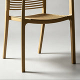 Modern Stackable Outdoor Dining Chair – Durable Slatted Armchair for Café, Patio & Garden - StoolTopia