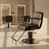 Modern Stainless Steel Salon Chair – Hydraulic Barber & Beauty Studio Seating - StoolTopia