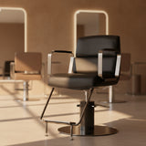 Modern Stainless Steel Salon Chair – Hydraulic Barber & Beauty Studio Seating - StoolTopia