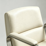 Modern Stainless Steel Salon Chair – Hydraulic Height Adjustment, 316 Steel Armrests, Premium Construction - StoolTopia