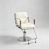 Modern Stainless Steel Salon Chair – Hydraulic Height Adjustment, 316 Steel Armrests, Premium Construction - StoolTopia