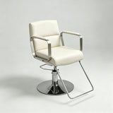 Modern Stainless Steel Salon Chair – Hydraulic Height Adjustment, 316 Steel Armrests, Premium Construction - StoolTopia