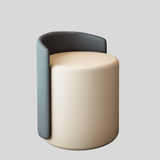 Modern Swivel Accent Chair with PU Leather & Houndstooth Fabric - StoolTopia