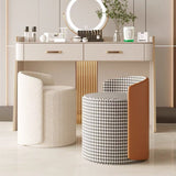 Modern Swivel Accent Chair with PU Leather & Houndstooth Fabric - StoolTopia