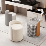 Modern Swivel Accent Chair with PU Leather & Houndstooth Fabric - StoolTopia