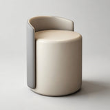 Modern Swivel Accent Chair with PU Leather & Houndstooth Fabric - StoolTopia