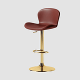 Modern Swivel Bar Stool - Saddle Leather Seat - StoolTopia