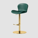 Modern Swivel Bar Stool - Saddle Leather Seat - StoolTopia