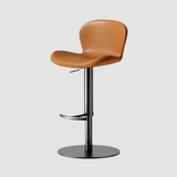 Modern Swivel Bar Stool - Saddle Leather Seat - StoolTopia