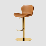 Modern Swivel Bar Stool - Saddle Leather Seat - StoolTopia