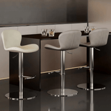 Modern Swivel Bar Stool - Saddle Leather Seat - StoolTopia