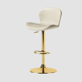 Modern Swivel Bar Stool - Saddle Leather Seat - StoolTopia