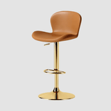 Modern Swivel Bar Stool - Saddle Leather Seat - StoolTopia