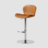Modern Swivel Bar Stool - Saddle Leather Seat - StoolTopia