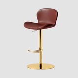 Modern Swivel Bar Stool - Saddle Leather Seat - StoolTopia