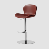Modern Swivel Bar Stool - Saddle Leather Seat - StoolTopia