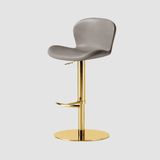 Modern Swivel Bar Stool - Saddle Leather Seat - StoolTopia