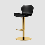 Modern Swivel Bar Stool - Saddle Leather Seat - StoolTopia
