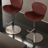 Modern Swivel Bar Stool - Saddle Leather Seat - StoolTopia