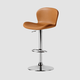 Modern Swivel Bar Stool - Saddle Leather Seat - StoolTopia
