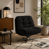 Modern Swivel Corduroy Accent Chair – Tufted Fabric Lounge Chair - StoolTopia