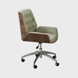 Modern Swivel Desk Chair with Wooden Frame and Gold or Silver Base - StoolTopia