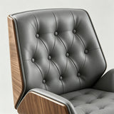 Modern Swivel Desk Chair with Wooden Frame and Gold or Silver Base - StoolTopia