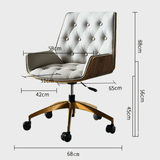 Modern Swivel Desk Chair with Wooden Frame and Gold or Silver Base - StoolTopia