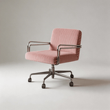 Modern Swivel Fabric Office Chair with Fixed Armrests - StoolTopia
