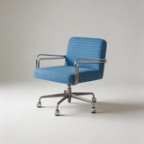 Modern Swivel Fabric Office Chair with Fixed Armrests - StoolTopia