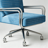 Modern Swivel Fabric Office Chair with Fixed Armrests - StoolTopia