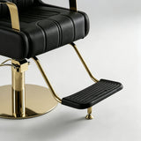 Modern Swivel Salon Chair – Hydraulic Height Adjustment (88-104cm), Faux Leather, Gold/Chrome Base, 360° Rotation - StoolTopia