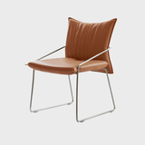Modern Tech - Leather Dining Chair with Carbon Steel Frame - StoolTopia