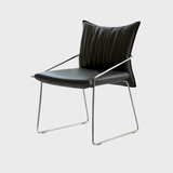 Modern Tech - Leather Dining Chair with Carbon Steel Frame - StoolTopia