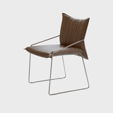 Modern Tech - Leather Dining Chair with Carbon Steel Frame - StoolTopia