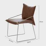 Modern Tech - Leather Dining Chair with Carbon Steel Frame - StoolTopia
